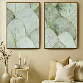 Kit Quadro Decorativo Folhas De Eucalipto