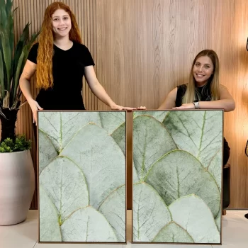 Kit Quadro Decorativo Folhas De Eucalipto
