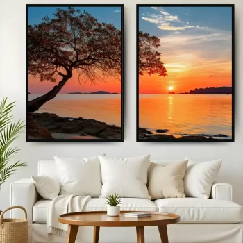 Kit Quadro Decorativo Pôr Do Sol I