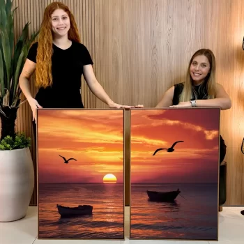 Kit Quadro Decorativo Pôr Do Sol II