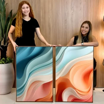 Kit Quadro Decorativo Abstrato Wavy Shapes