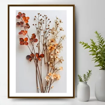 Quadro Decorativo Ramo De Folhas Secas II
