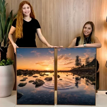 Kit Quadro Decorativo Pôr Do Sol No Lago II
