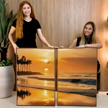 Kit Quadro Decorativo Pôr Do Sol Na Praia II