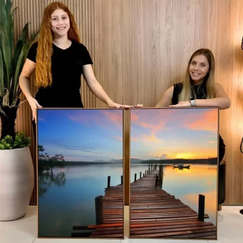 Kit Quadro Decorativo Pôr Do Sol No Lago III