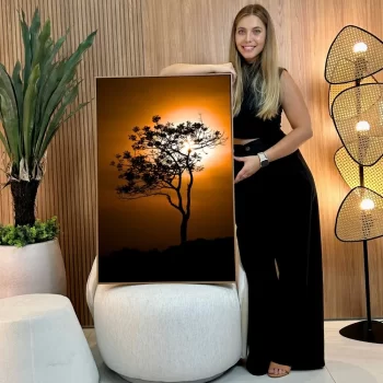 Quadro Decorativo Árvore Pôr Do Sol