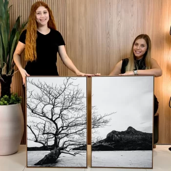 Kit Quadro Decorativo Paisagem P&B