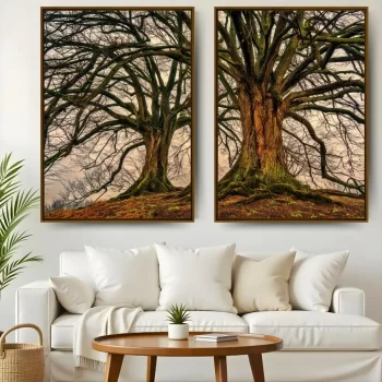 Kit Quadro Decorativo Árvores Envelhecidas