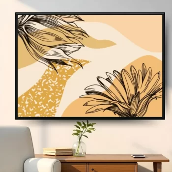 Quadro Decorativo Boho Art Abstrato Girassol l