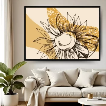 Quadro Decorativo Boho Art Abstrato Girassol ll
