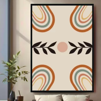 Quadro Decorativo Boho Art Folhas E Formas lll