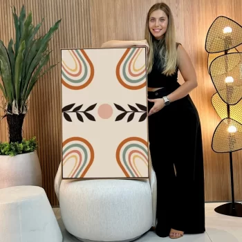 Quadro Decorativo Boho Art Folhas E Formas lll