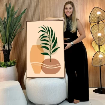 Quadro Decorativo Vaso C/ Folhagens l