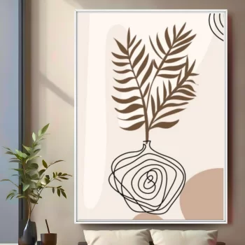 Quadro Decorativo Vaso C/ Folhagens lll