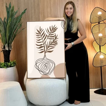 Quadro Decorativo Vaso C/ Folhagens lll