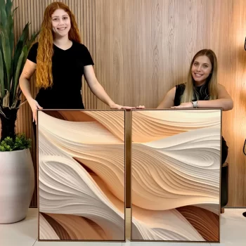 Kit Quadro Decorativo Abstrato Beige Tones