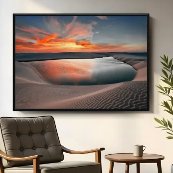 Quadro Decorativo Dunas Pôr Do Sol