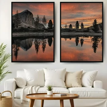 Kit Quadro Decorativo Lago Espelhado