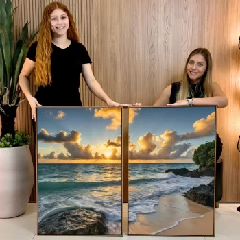 Kit Quadro Decorativo Praia Fim De Tarde
