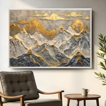Quadro Decorativo Montanhas Abstratas Gold I