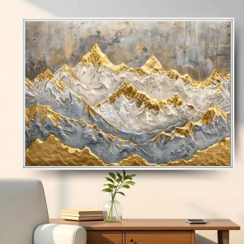 Quadro Decorativo Montanhas Abstratas Gold II