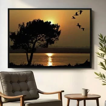Quadro Decorativo Rio Fim De Tarde