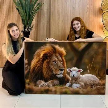 Quadro Decorativo Leão & Cordeiro II