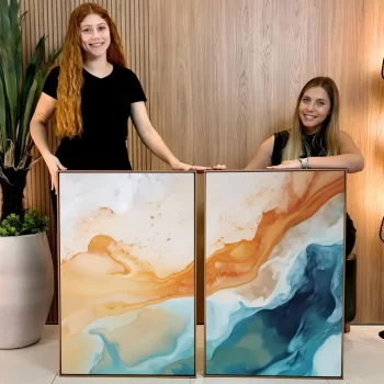 Kit Quadro Decorativo Abstrato Watercolor
