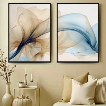 Kit Quadro Decorativo Abstract Flower