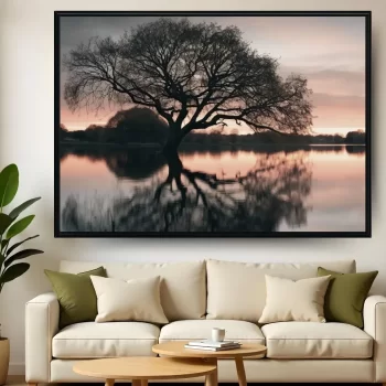 Quadro Decorativo Árvore No Rio