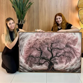 Quadro Decorativo Árvore Rosé