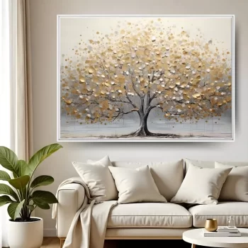 Quadro Decorativo Pintura Árvore Gold