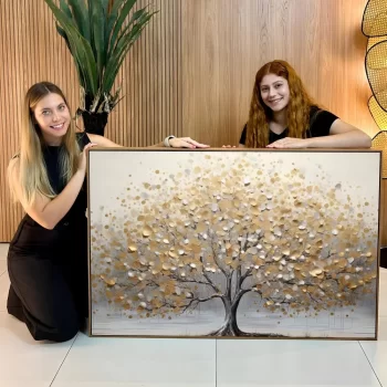 Quadro Decorativo Pintura Árvore Gold