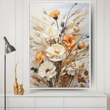 Quadro Decorativo Flores Neutras I