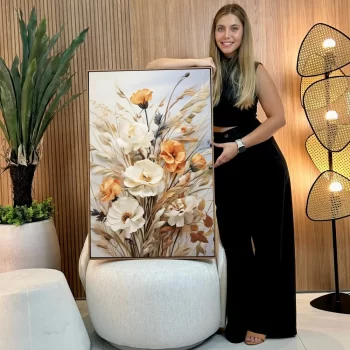Quadro Decorativo Flores Neutras I