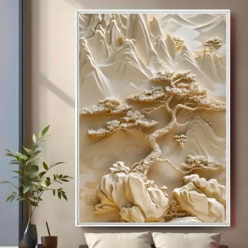 Quadro Decorativo Paisagem Neutra 3D