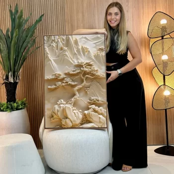 Quadro Decorativo Paisagem Neutra 3D
