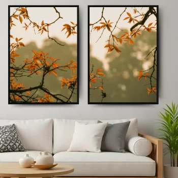 Kit Quadro Decorativo Árvore Outonada