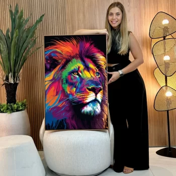 Quadro Decorativo Leão Colorido I