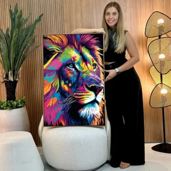 Quadro Decorativo Leão Colorido II