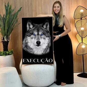 Quadro Decorativo Lobo Execução