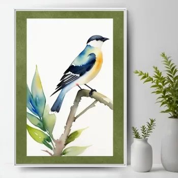 Quadro Decorativo Pássaro Aquarela II