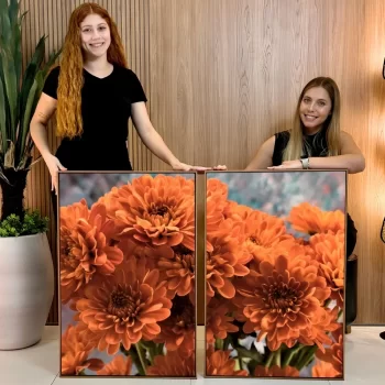 Kit Quadro Decorativo Orange Flower