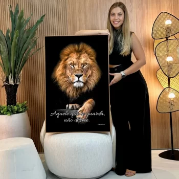 Quadro Decorativo Leão Salmo Color