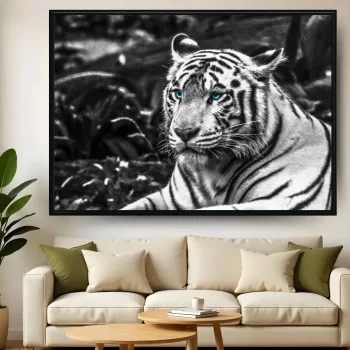 Quadro Decorativo Tigre Olhos Azuis