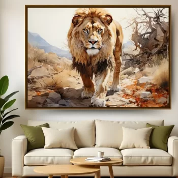 Quadro Decorativo Leão Digital Art