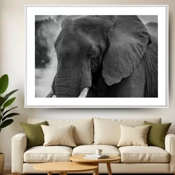 Quadro Decorativo Elefante P&B