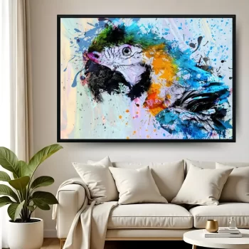 Quadro Decorativo Arara Aquarela