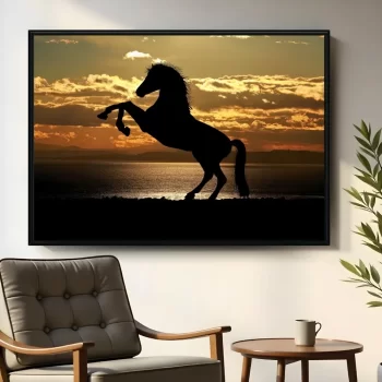 Quadro Decorativo Cavalo Pôr Do Sol