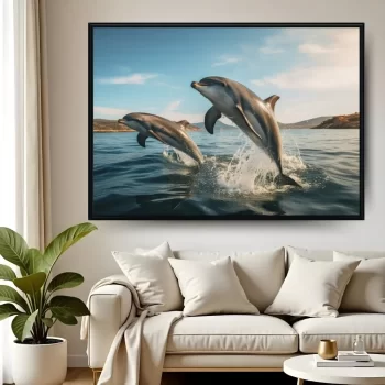 Quadro Decorativo Dois Golfinhos ll